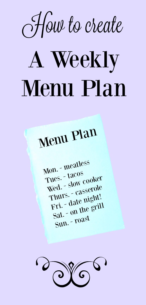 How to create a weekly menu plan