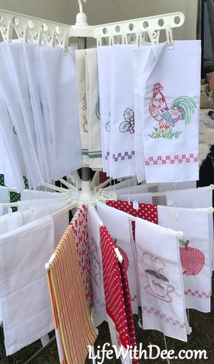 embroidered tea towels