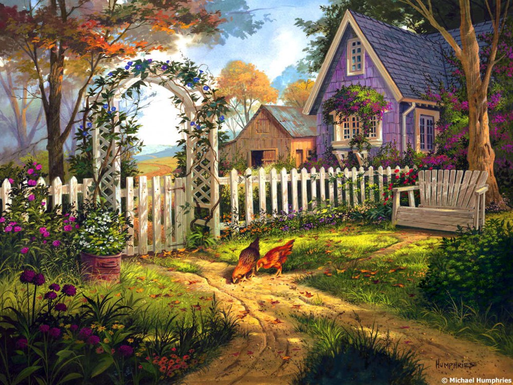 Cottage painting by Michael Humphries