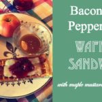 Bacon and Pepper Jack Waffle Sandwich With Maple Mustard Dipping Sauce