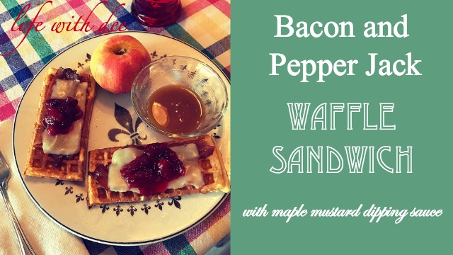 Bacon and Pepper Jack Waffle Sandwich graphic