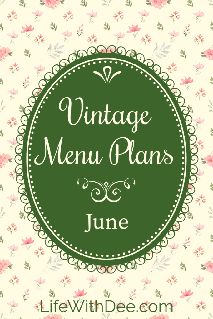 June Vintage Menu Plans graphic