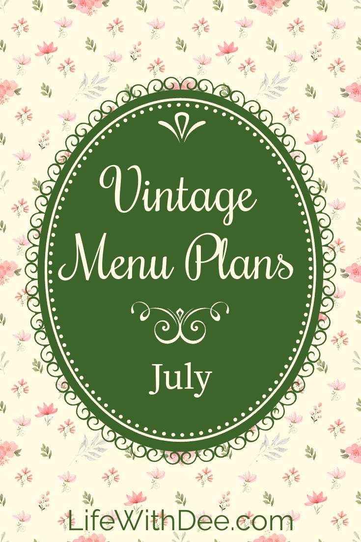 July Vintage Menu Plans graphic