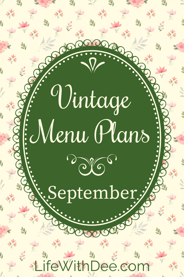 September vintage menu plans graphic