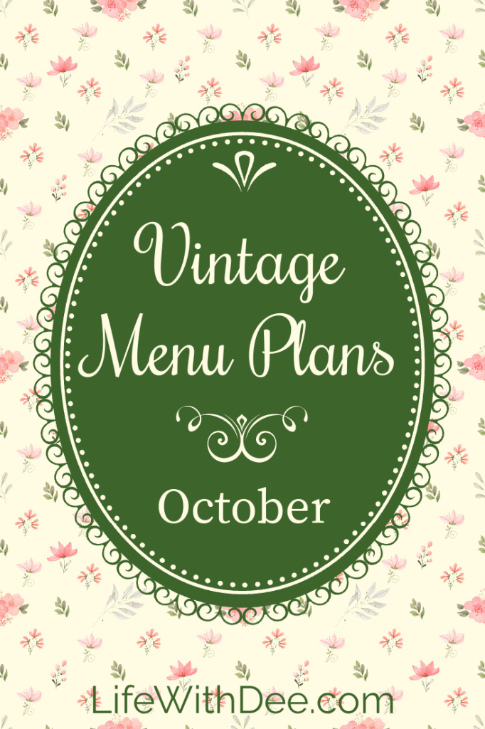 October Vintage Menus graphic